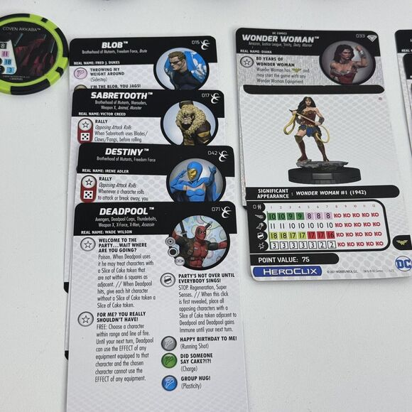 Heroclix Marvel/DC Lot Figures 17 Cards 10, 1 Token Wolverine The Chief Polaris - Picture 6 of 11